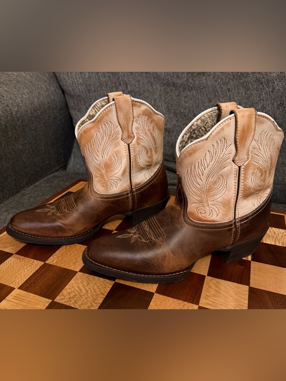 Laredo Ortholite Women’s Brown Tan Western Cowboy Boots